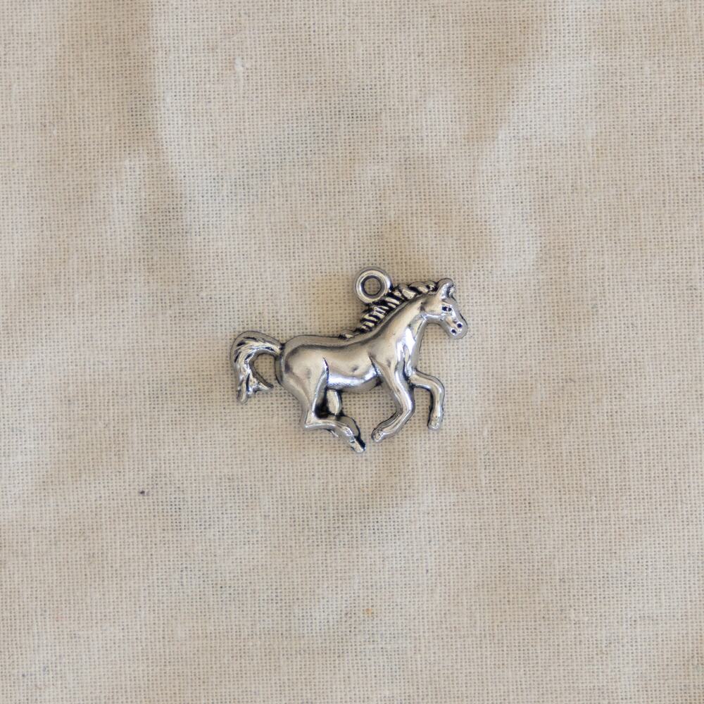 Vintage Silver Running Horse Charm Western Cowboy Pendant Y2K Jewelry Unisex